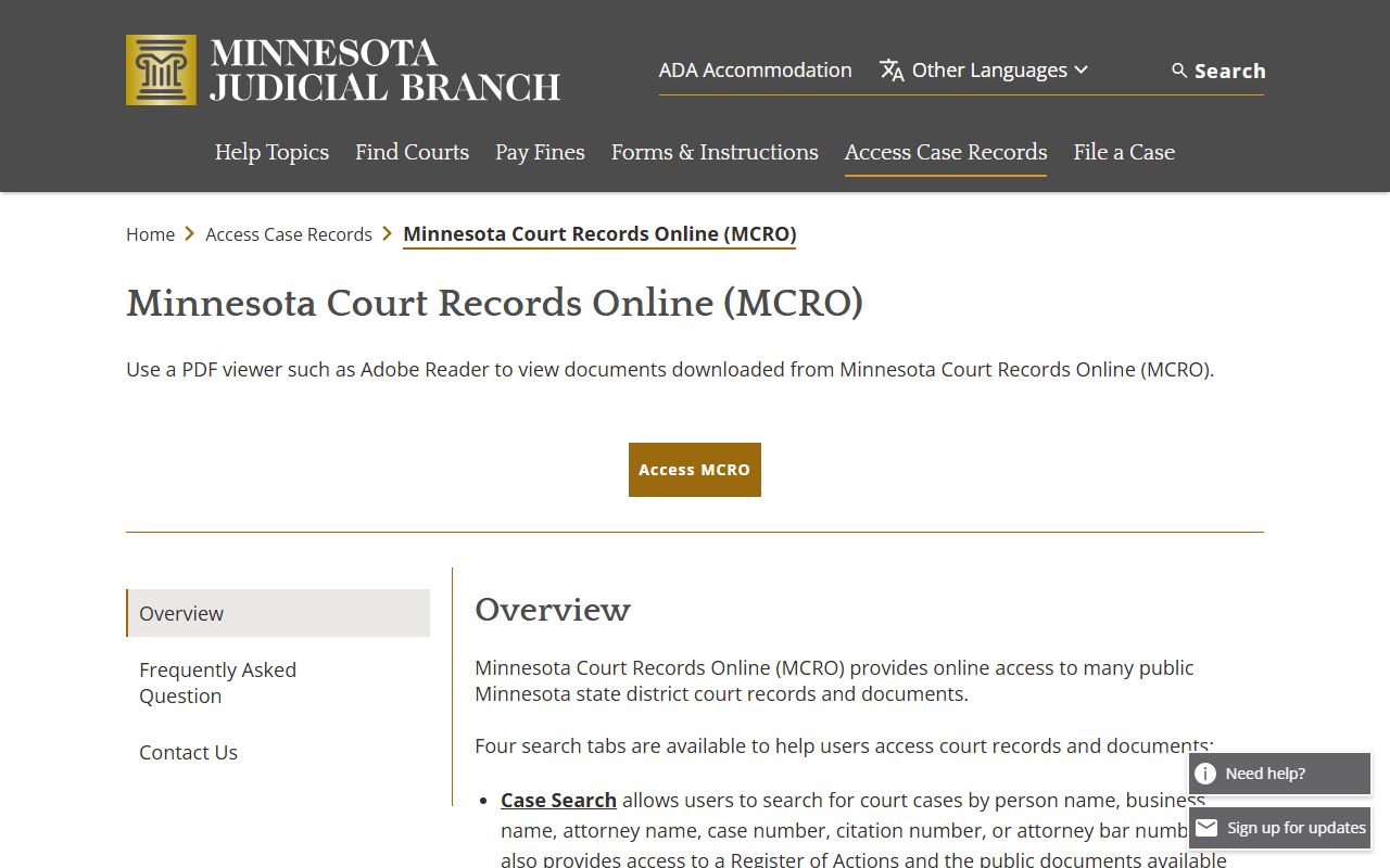 Lincoln County court records MCRO overview