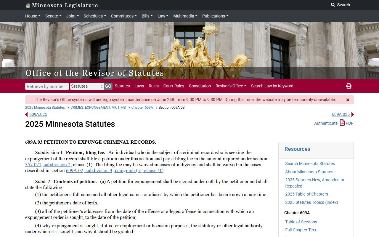 Lincoln County criminal court records expungement petition statute