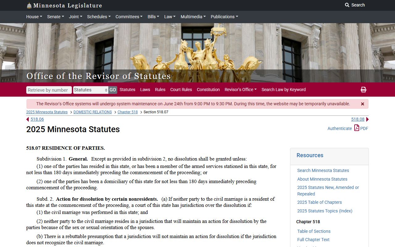 Lincoln County District Court records Minnesota divorce statute
