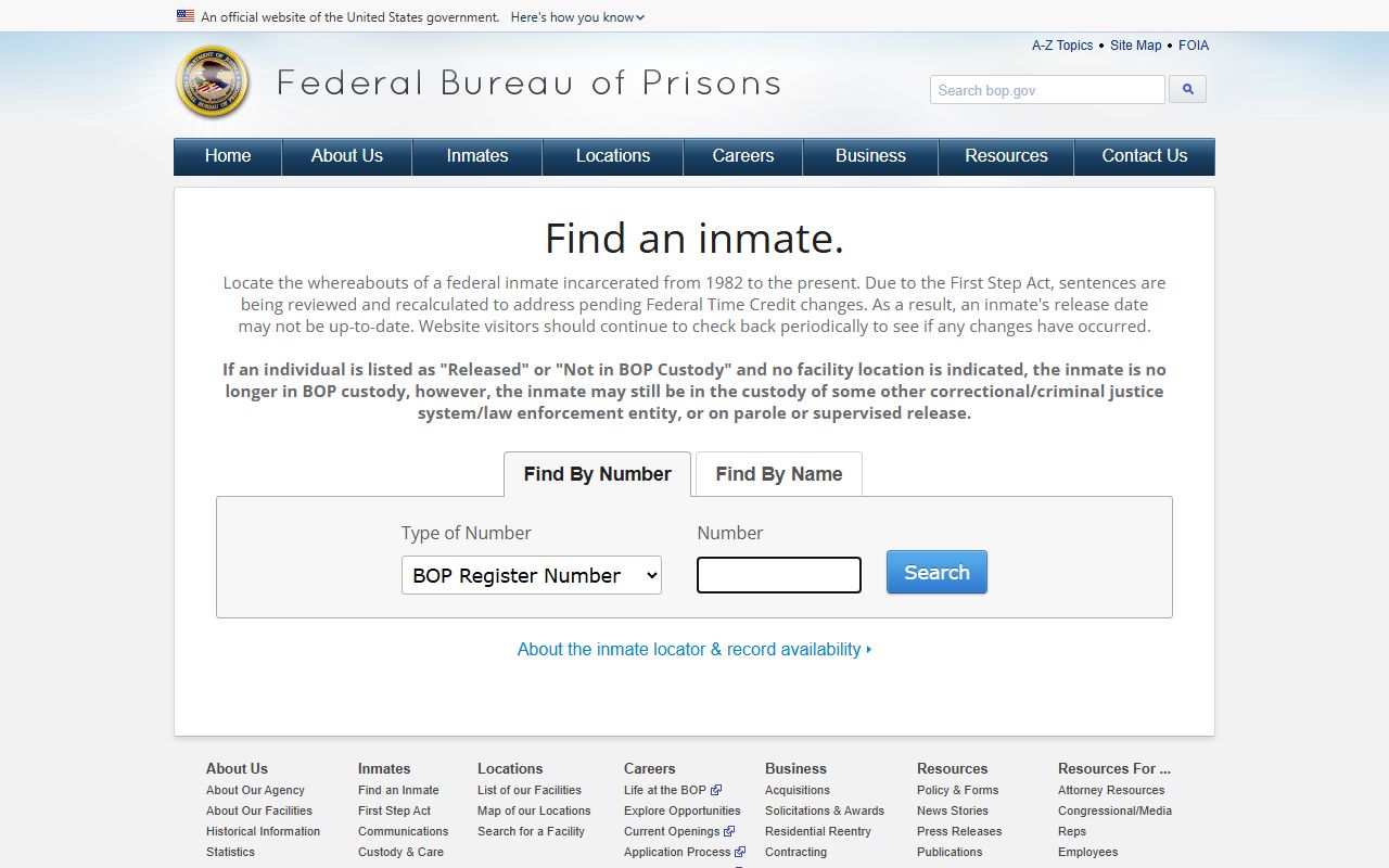 Lincoln County inmate records and Federal Bureau of Prisons locator
