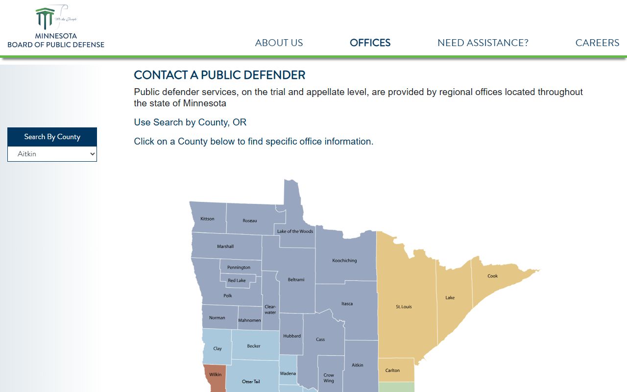 Lincoln County court records Minnesota Board of Public Defense offices