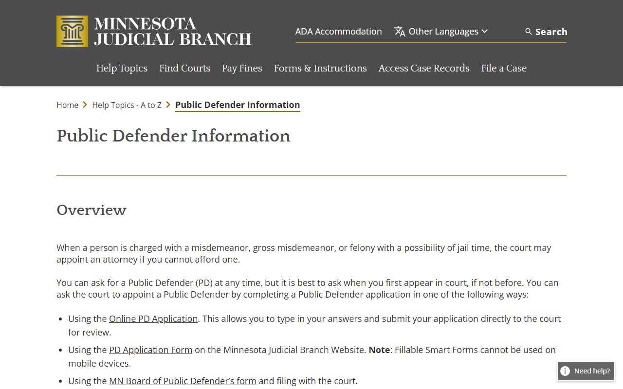 Lincoln County court records public defender help topic