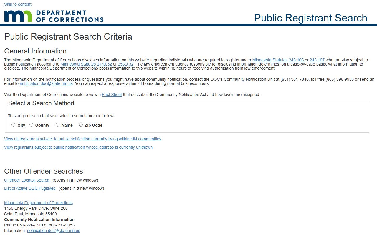 Lincoln County warrant records and Minnesota DOC public registrant search